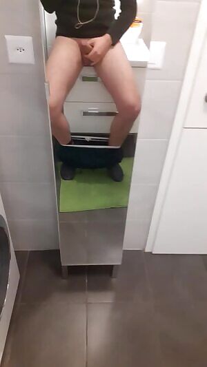 A short gif for those who like to see me stroke my dick in front of a mirror