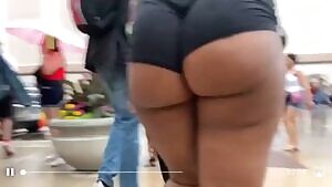 Shorts halfway up her ass