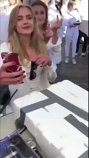 Oops! Dumb bitch instant karma..