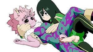 Futa frog nutting in pink alien queen