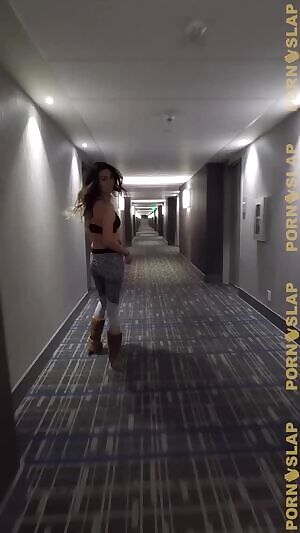 Getting freaky in the hotel hallway