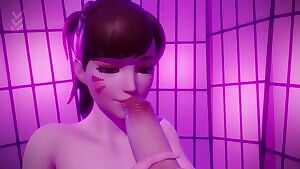 D.va Licking All Over The Dick x-post r/rule34