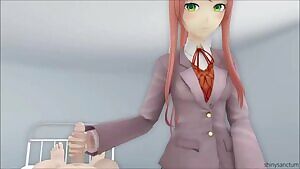 Monika jerking you off
