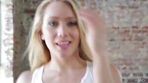 Blonde whore gets manhandled.