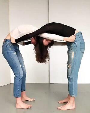 Kianna Stupakoff and a friend help remove each other's shirts