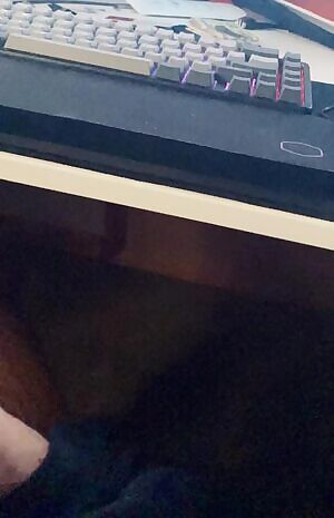 Slow mo of my cock bouncing and precum flying