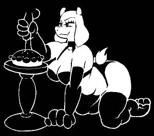 Goat Mommy Putting the Finishing Touches to Her Butterscotch Cream Pie