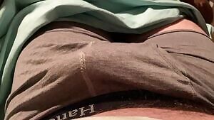 Cum through underwear using vibrator