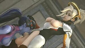 Widowmaker sucking Futa Mercy
