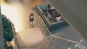 Breathtaking Sex on the stairs with Lara Croft