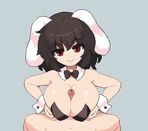 Adult Tewi gives a pleasurable service