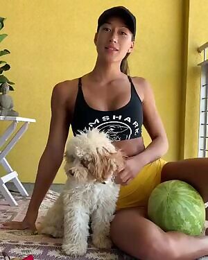 Karina Elle Crushes a Watermelon with Her Thunderous Thighs