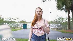 Redhead Arietta Adams Paid to Fuck in the Bus