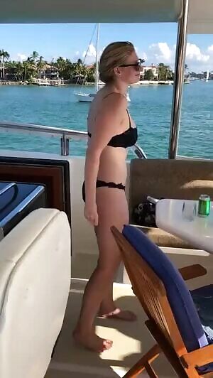Having fun on a boat