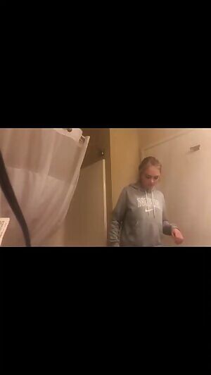 Step sister caught showering on family vacation