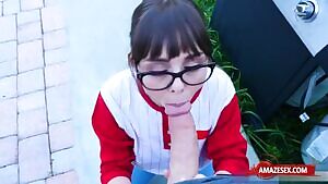 Cute and Sexy Babysitter Blowjob a Big Cock