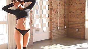 Lana James, acting like a stripper instead of a model