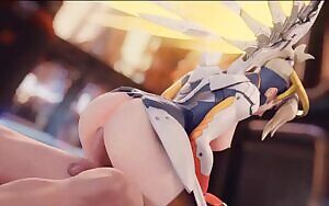 Mercy bouncing on a cock