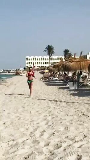 Running on the beach