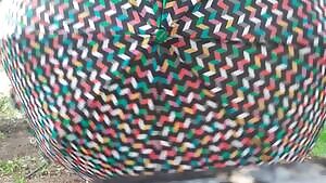 Rainy day striptease in the garden