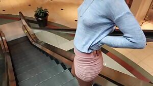 Braless at the mall
