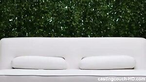 Pale White Teen With Big Tits Takes Two BBCs On Porn Casting