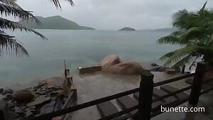 swimming and peeing in paradise