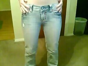 Wetting her jeans