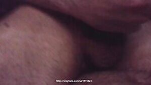 Cum on his stomach while riding him