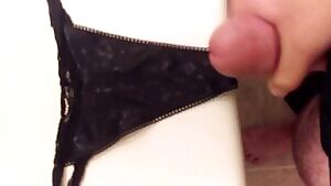 Staining wifes black panties white