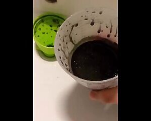 Experimenting with different colored lube - This is venom symbiote cum lube - interestng for all the goo/TF lovers out there