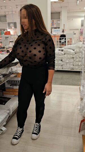 My HUGE Asian titties in SHEER while shopping