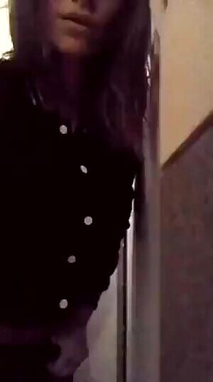 Hottie plays in the bathroom of a Virgin Airlines