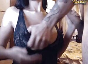 Busty Babe Sucking Cock on Webcam