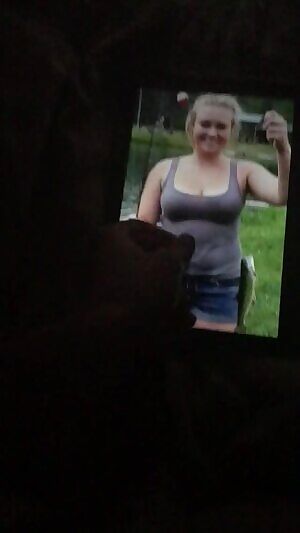 Chubby blonde taking my load