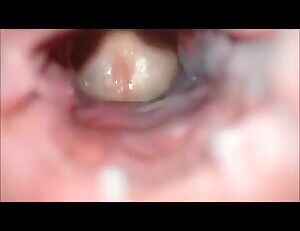 Inside view of creampied pussy