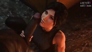 Lara playing with a cock