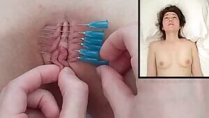 Getting her pussy sealed with needles
