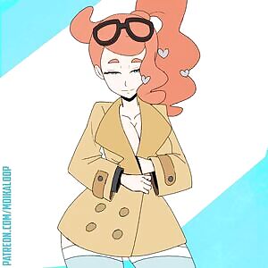 Sonia showing off her goods