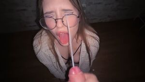 Cumming On Glasses CFNM Cumshot Facial