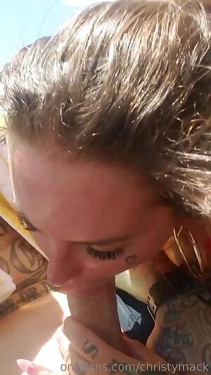 Christy Mack sucking dick on a boat