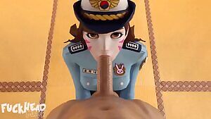 Officer D.Va Blowjob