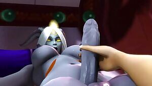 Futa Lightforged Draenei getting jerked off