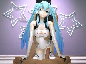 Hatsune Miku Threesome in Racing Costume