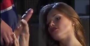 Beautiful girl makes his cock explode