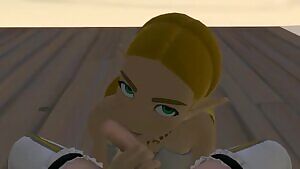 Zelda gives a loving blowjob