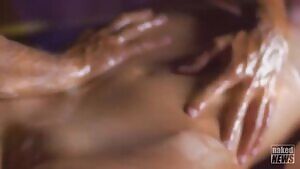 Eila Adams gets her pussy rubbed during a massage