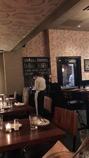 Just a little of me teasing in the restaurant...