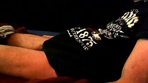 Stroking my uncut cock