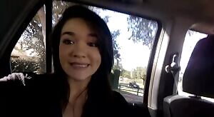 Jilling off in the backseat